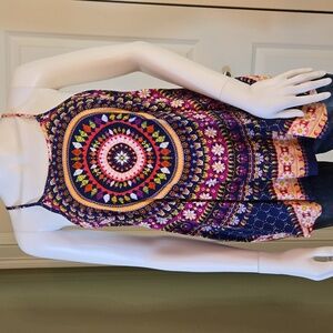 Renee C. Multicolor Mandala Camisole Top